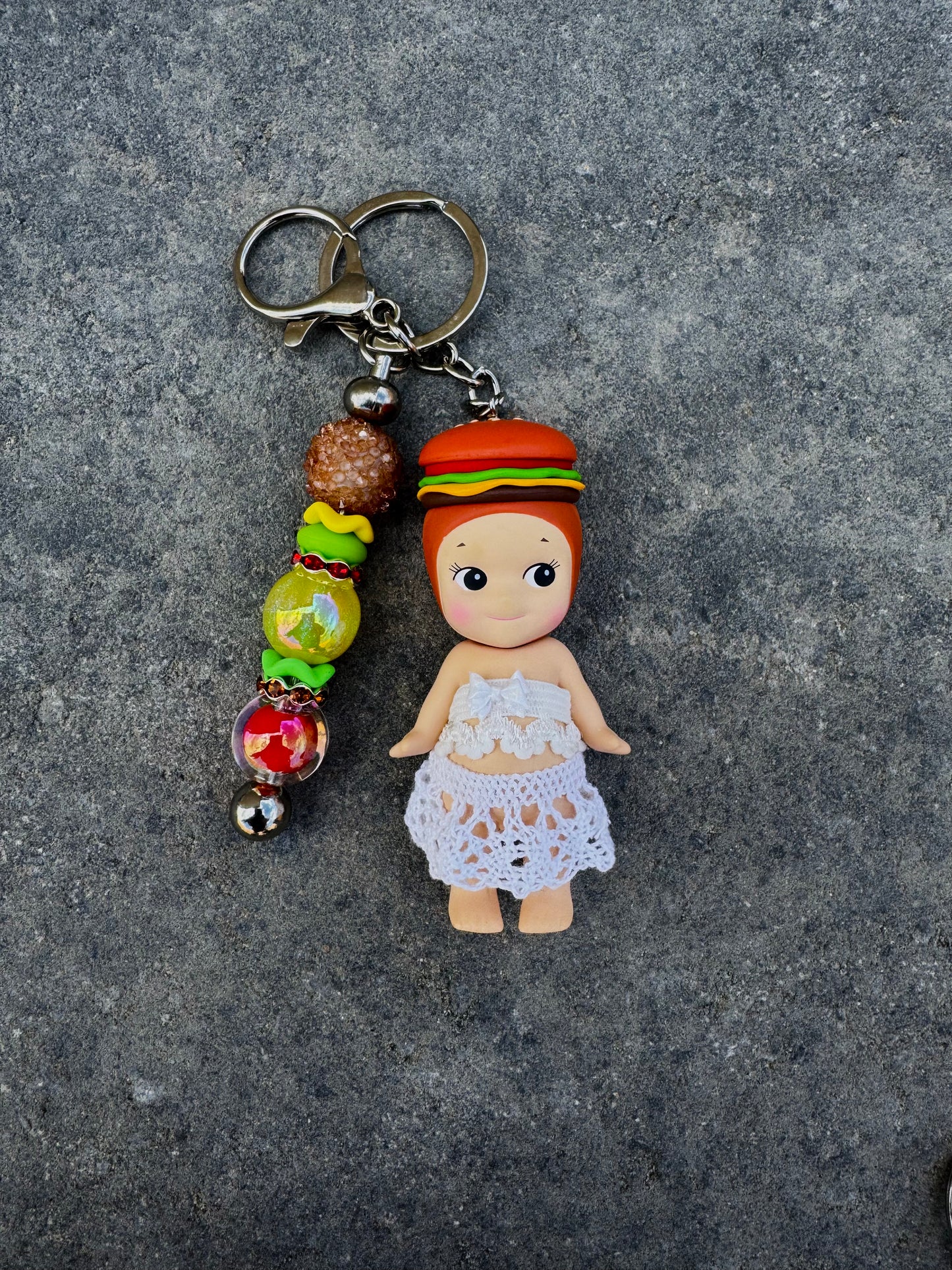 Premade Baby Burger Keychain