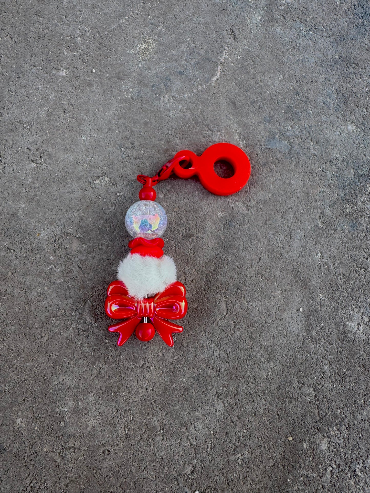 Premade Red Bow Straw Topper/Phone Charm